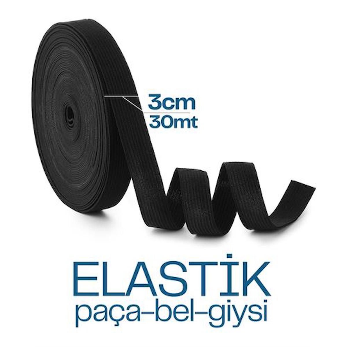 TransForMacion 30 Metre Yassı Bel Paça Giysi Lastiği 3 cm SİYAH 718884