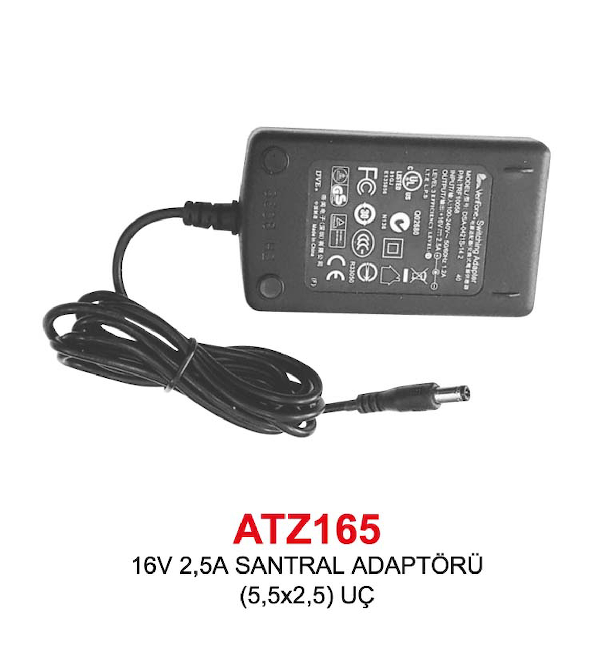 16V 2,5A SANTRAL ADAPTÖRÜ (5,5x2,5) UÇ