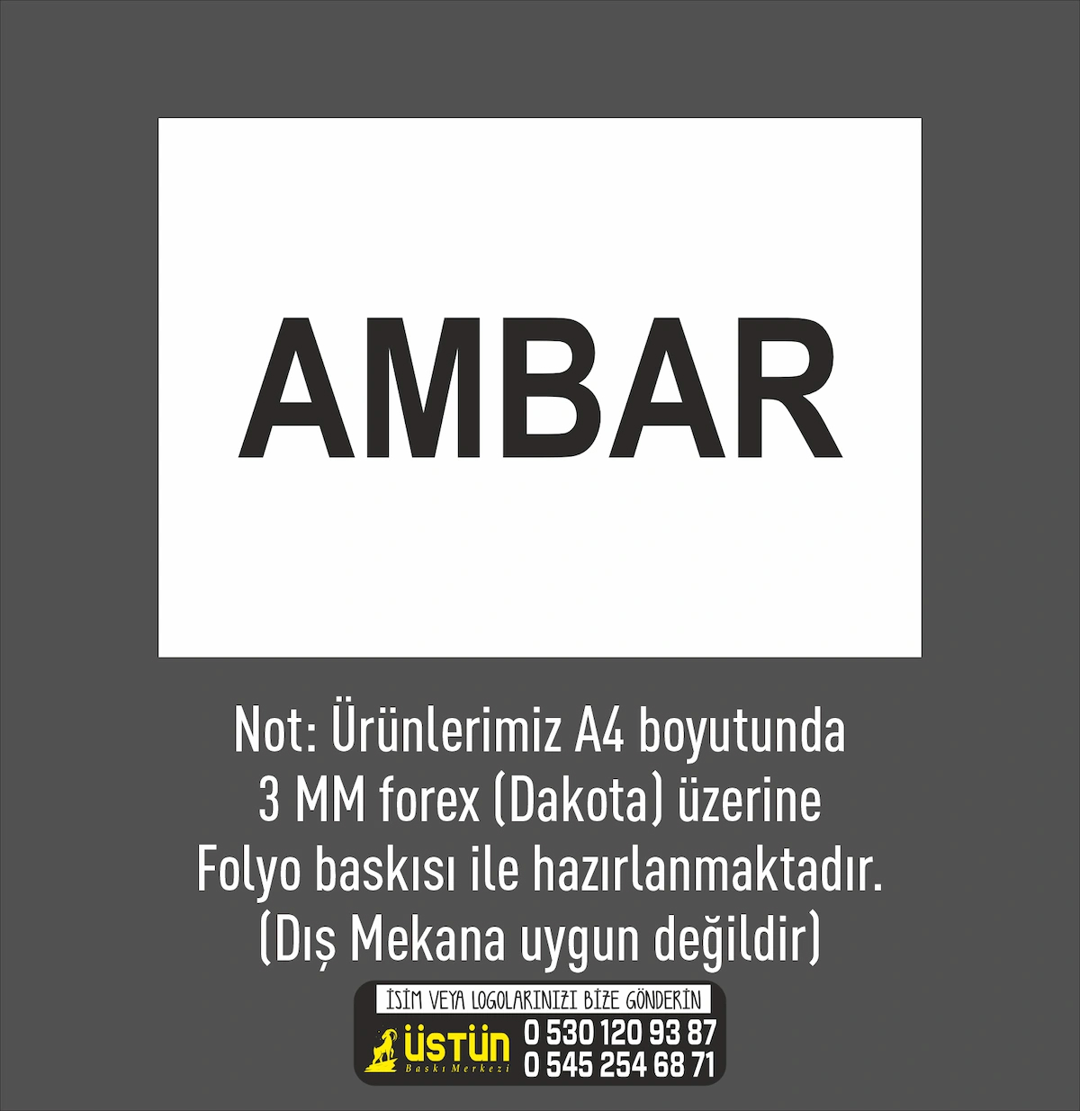 İŞ GÜVENLİĞİ LEVHASI AMBAR