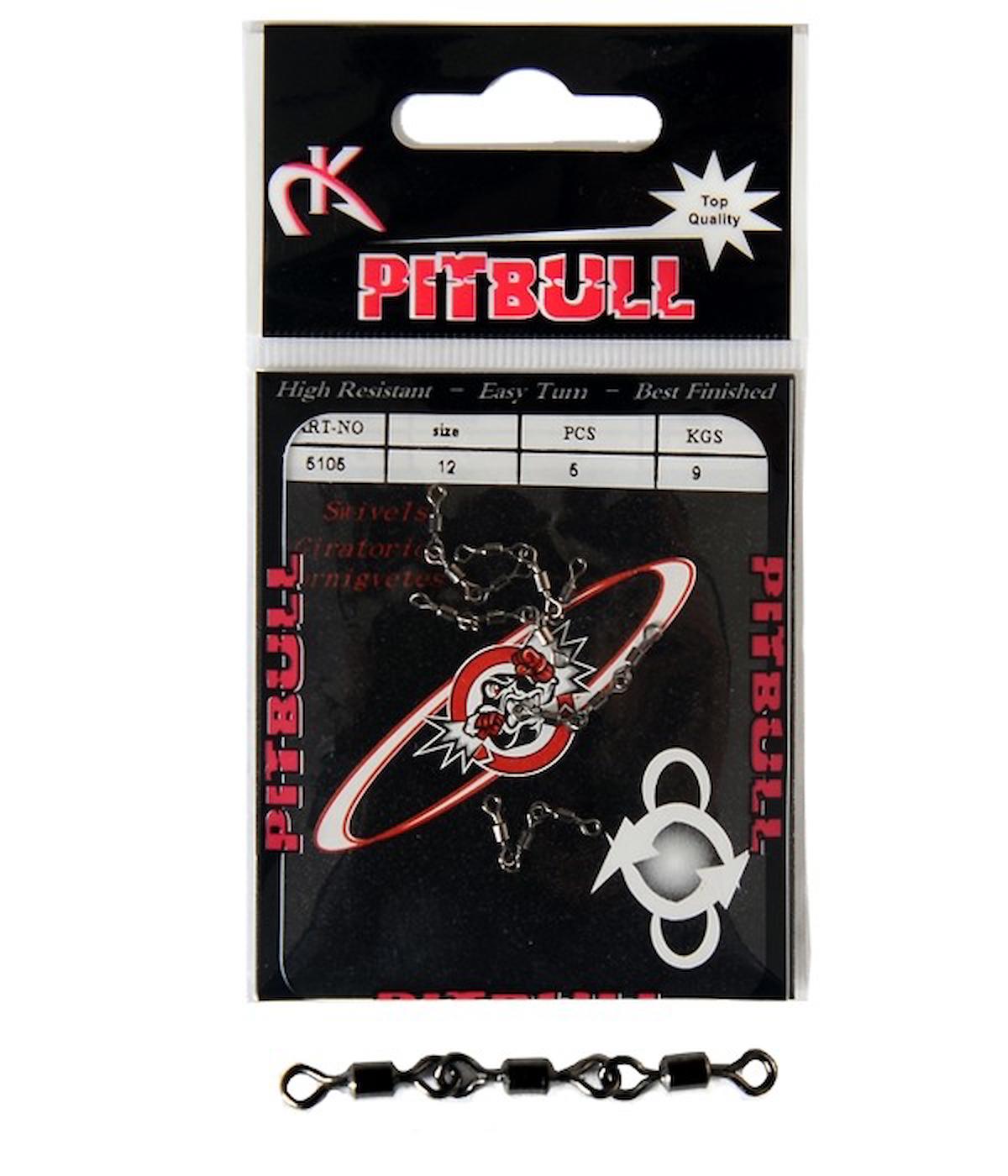 Pitbull 5105 Black Nikel 3 Zincir No:14  Fırdöndü 5'li Paket