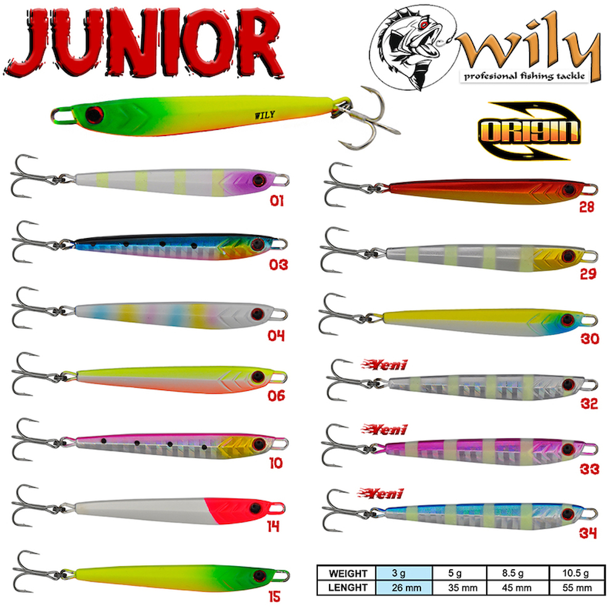 Jig Yemi Wily Junior Jig 8,5gr 4,5cm RENK:15