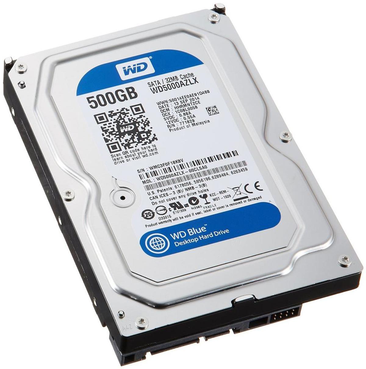 Wd 500Gb Blue 3,5" 32Mb 7200Rpm Wd5000Azlx Harddisk