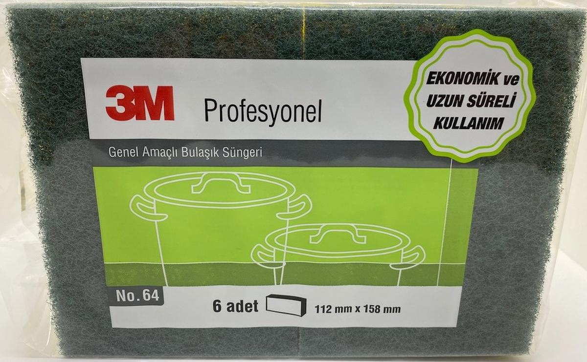 3M Profesyonel No: 64 Genel Amaçlı Bulaşık Süngeri 6 Adet