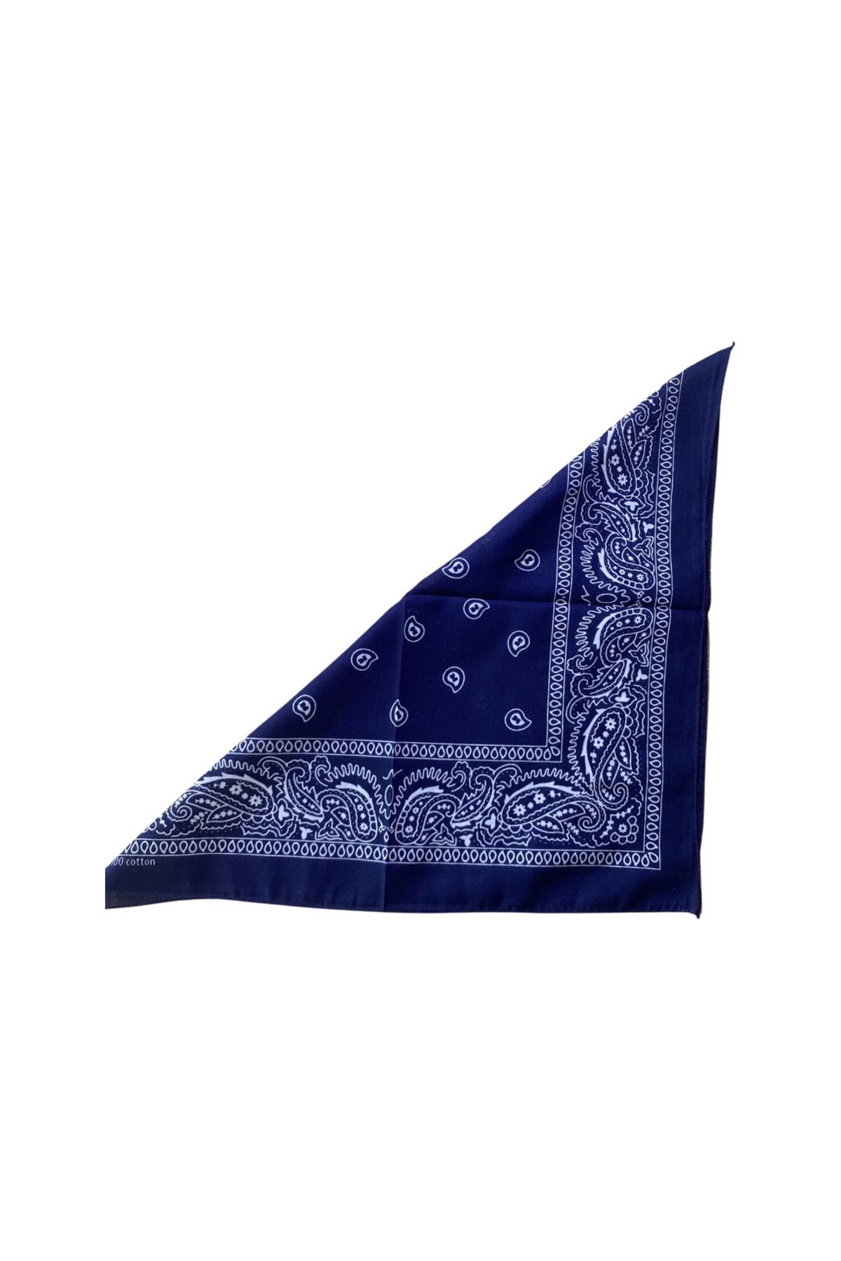 Mavi Desenli Bandana