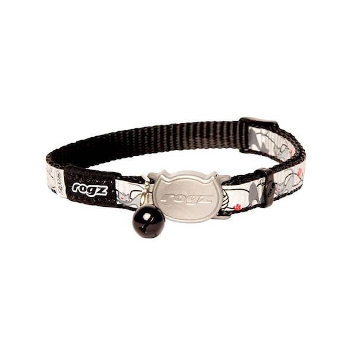 Rogz Catz Reflectocat Halsband Kedi Desenli Kedi Boyun Tasması Siyah Small 1.1x20-31 Cm