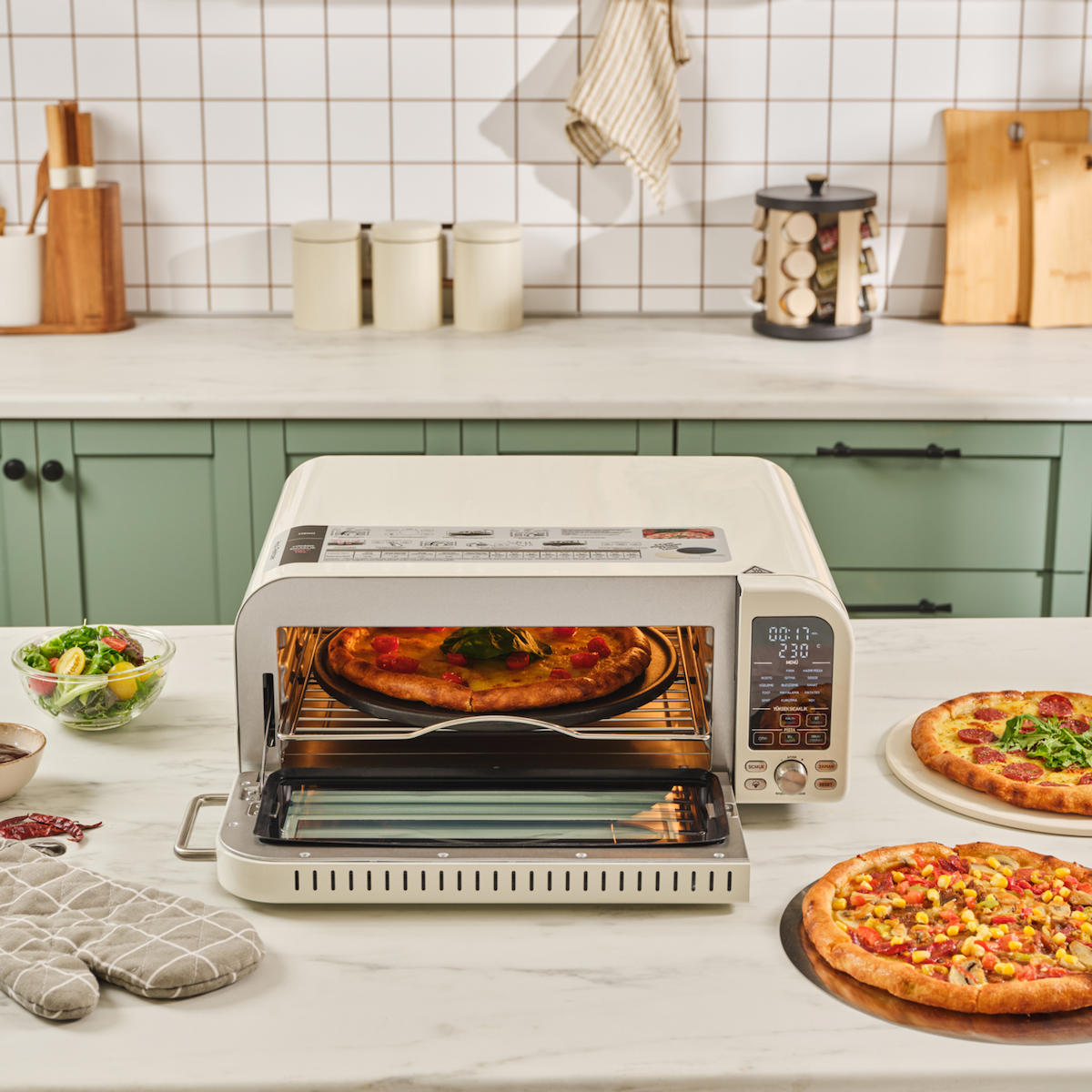 Karaca Vintage Craft Pizza Makinesi ve Airfryer Cream