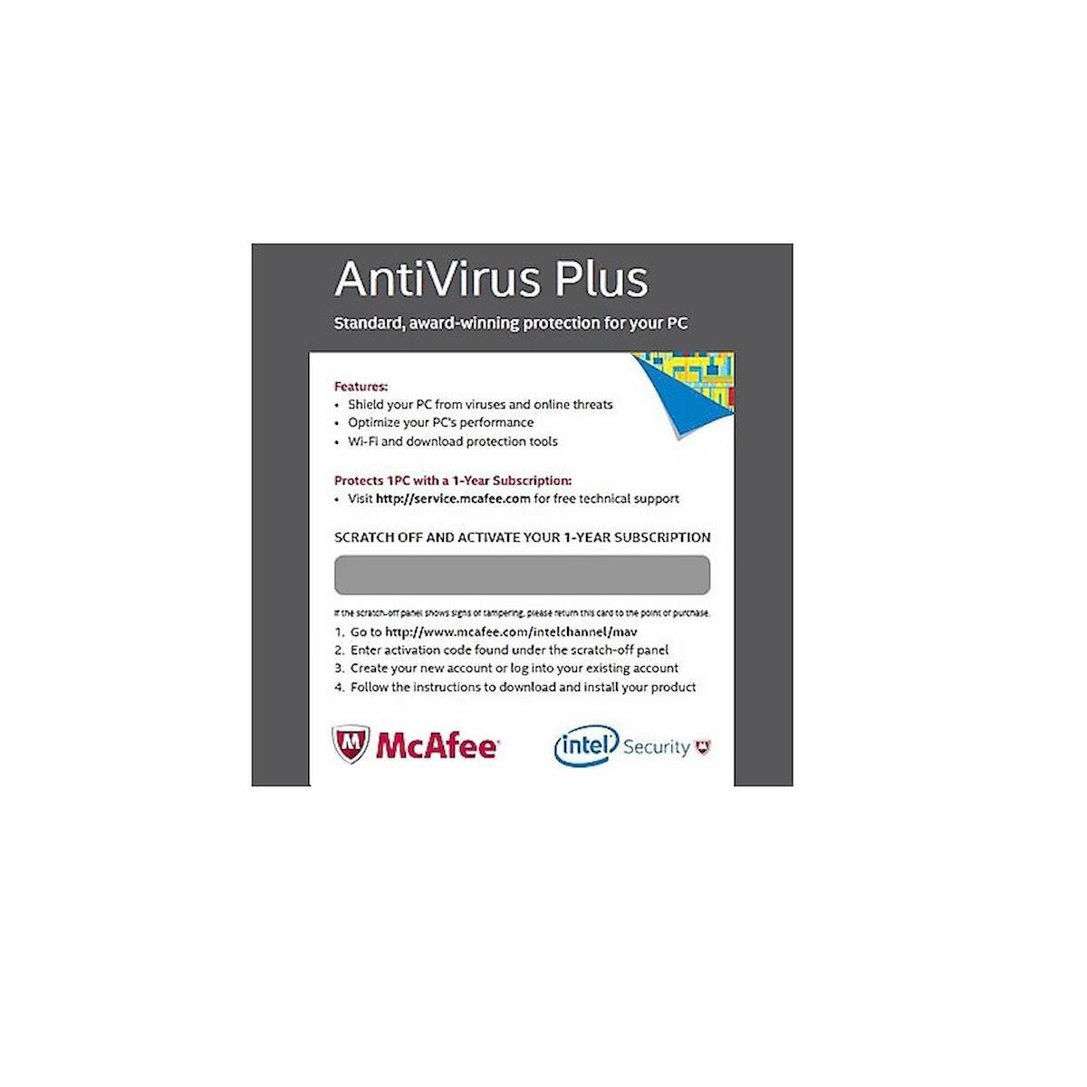 INTEL McAfee Anti-Virus Plus, PC için ödüllü AntiVirus Yazılımı (1 yıllık)