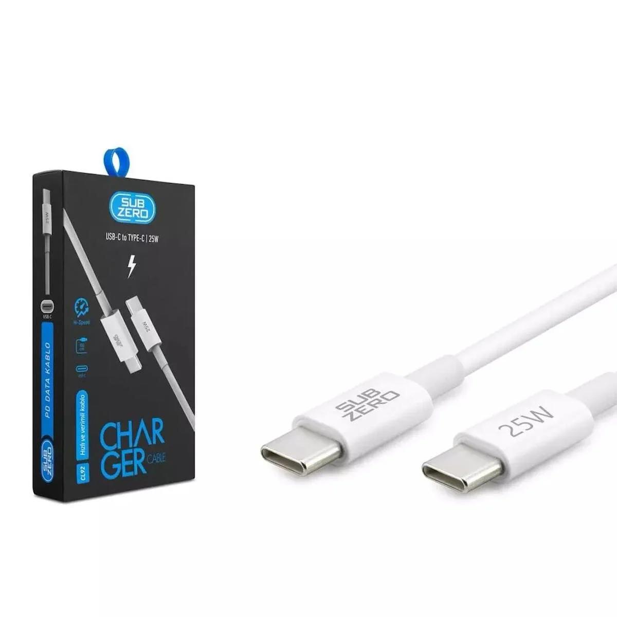 Subzero CL92 25W 1metre Usb-c Type-C Pd Şarj Kablosu