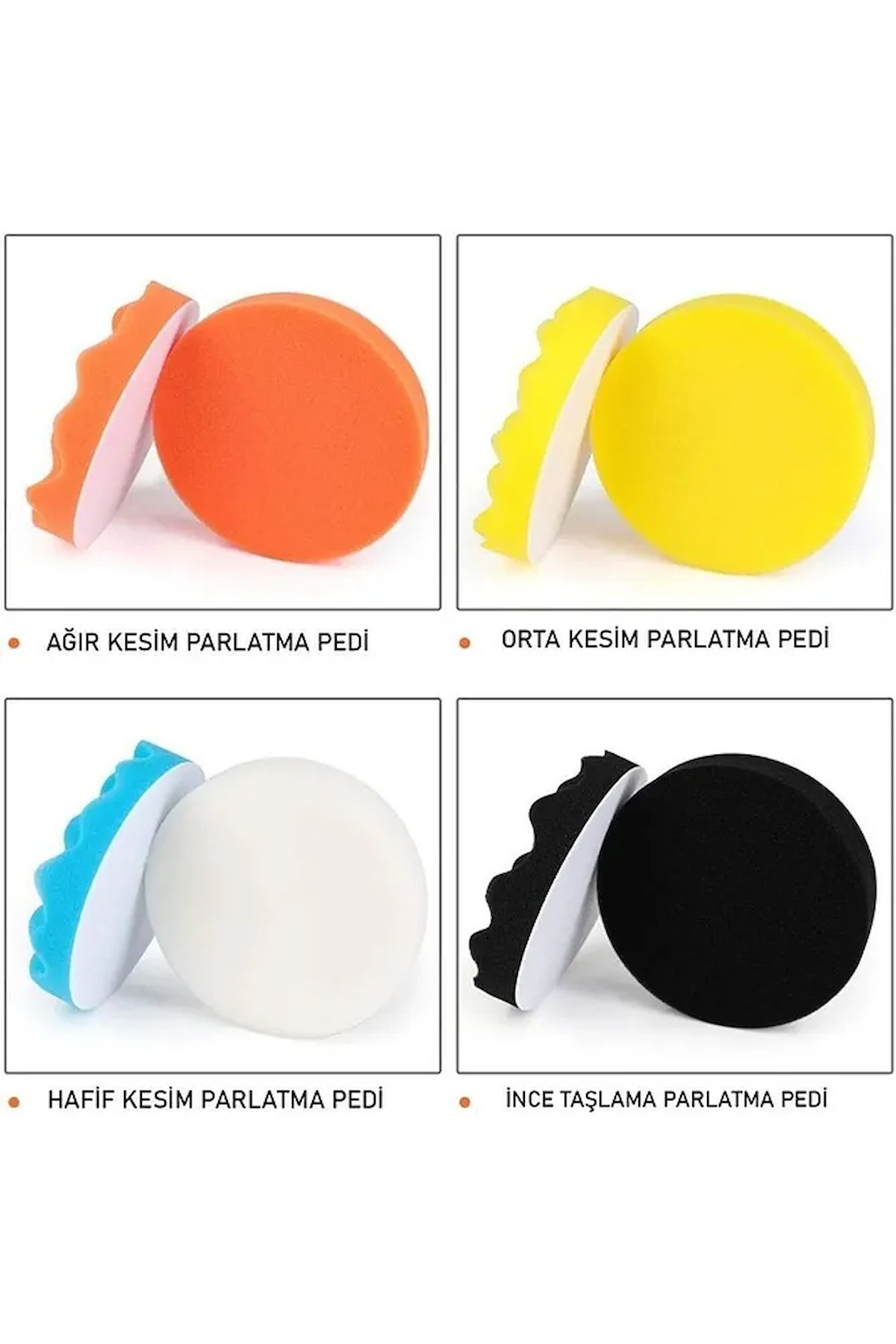 Pasta Cila Polisaj Süngeri Seti 115mm Matkap Uyumlu Pasta Cila Parlatma Pedi Seti 11 Parça