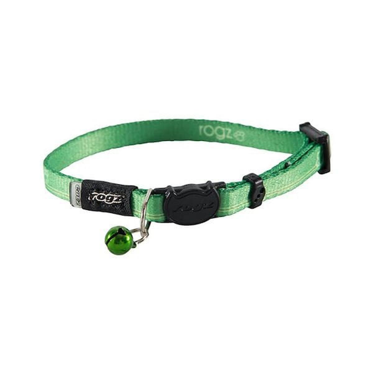 Rogz Catz KiddyCat Halsband Dokuma Kedi Boyun Tasması Yeşil Small 1.1x20-31 Cm