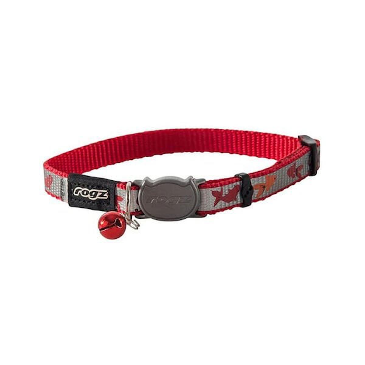 Rogz Catz Reflectocat Halsband Japon Balığı Desenli Kedi Boyun Tasması Kırmızı Small 1.1x20-31 Cm