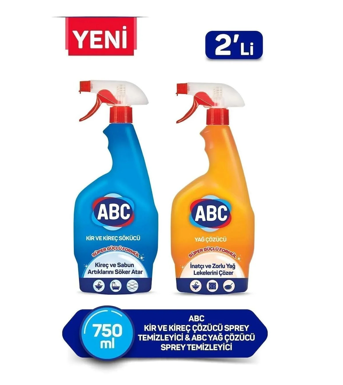 ABC Kireç Sökücü 750 ml + Yağ Sökücü 750 ml