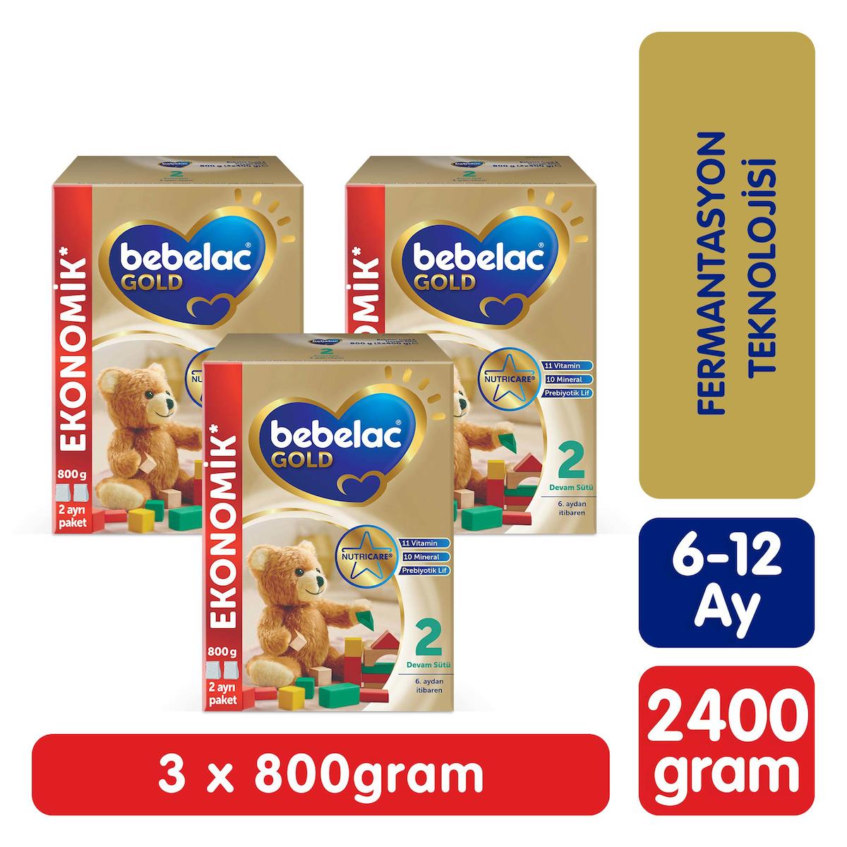 Bebelac 2 Prebiyotik Devam Sütü 3 x 800 gr
