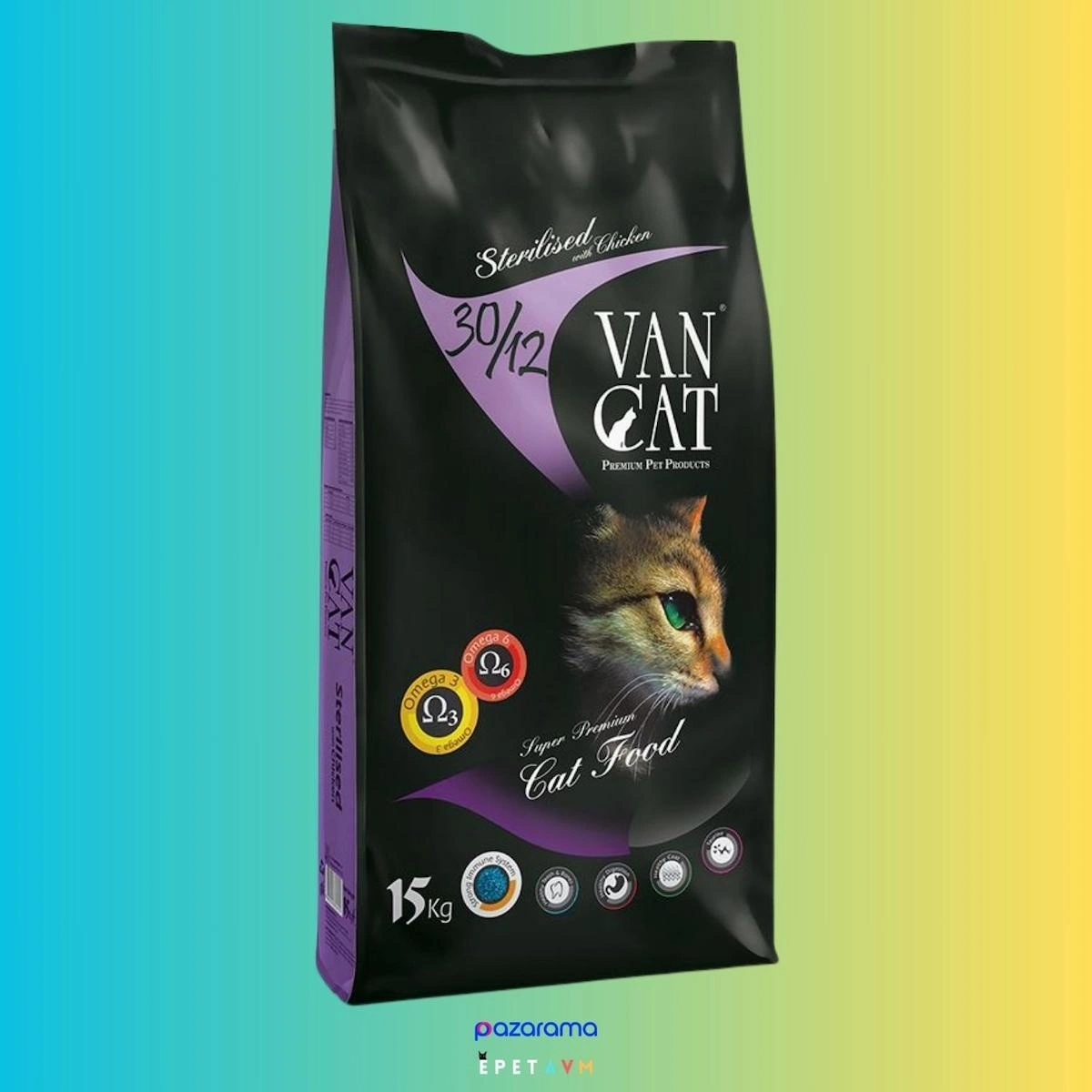 Vancat Sterilised Kısırlaştırılmış Yetişkin Kedi Maması 15KG