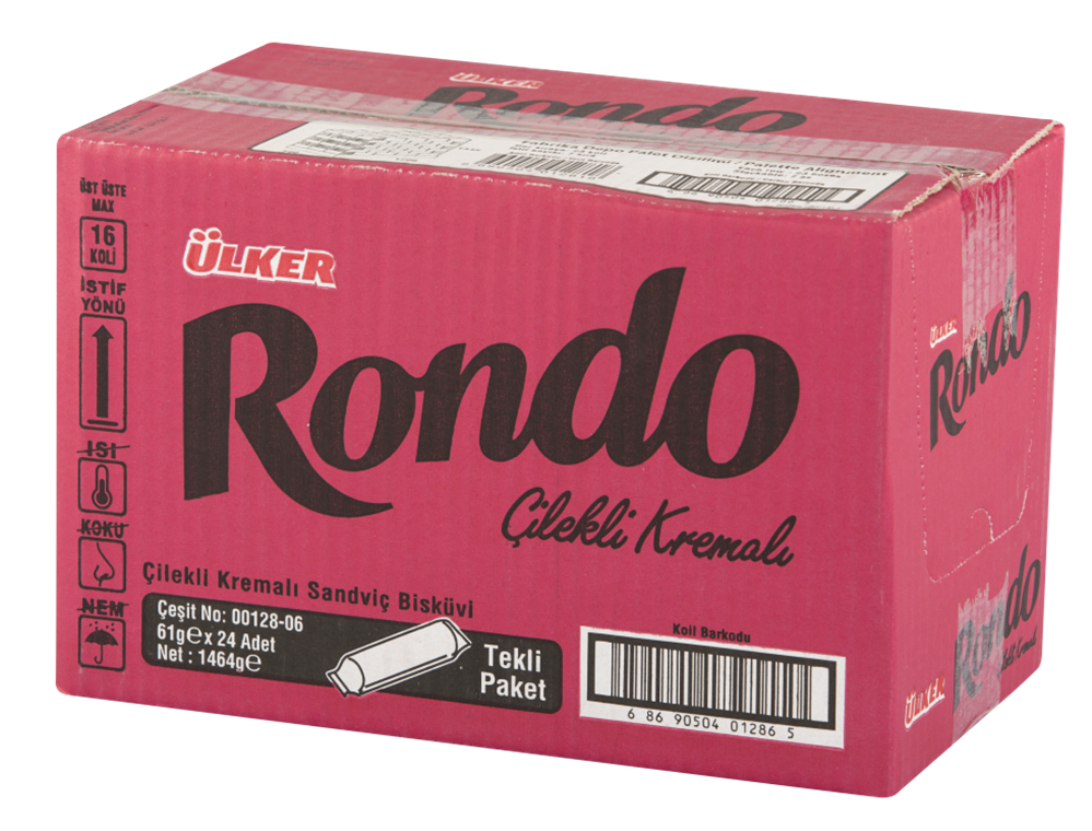 Ülker Rondo Çilek Aromalı Bisküvi 61 g 24'lü