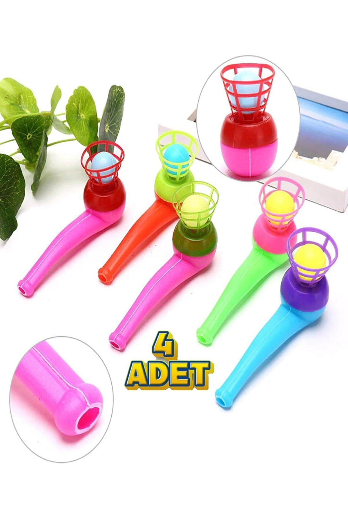 Oyuncak Saksafon Pipet Top Üfleme Oyunu - 4 Adet