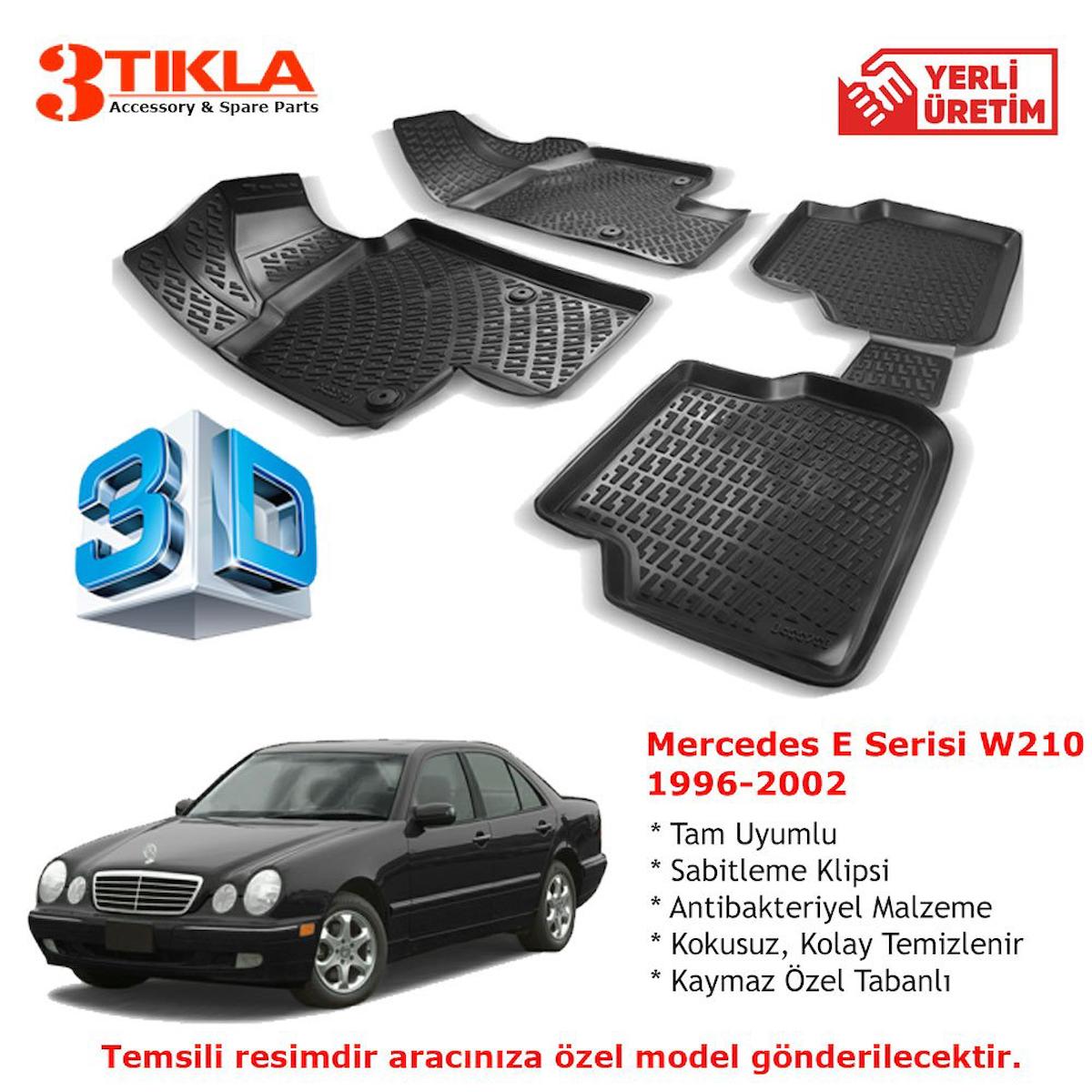 Mercedes E Serisi W210 1996-2002 Premium 3D Havuzlu Paspas Seti