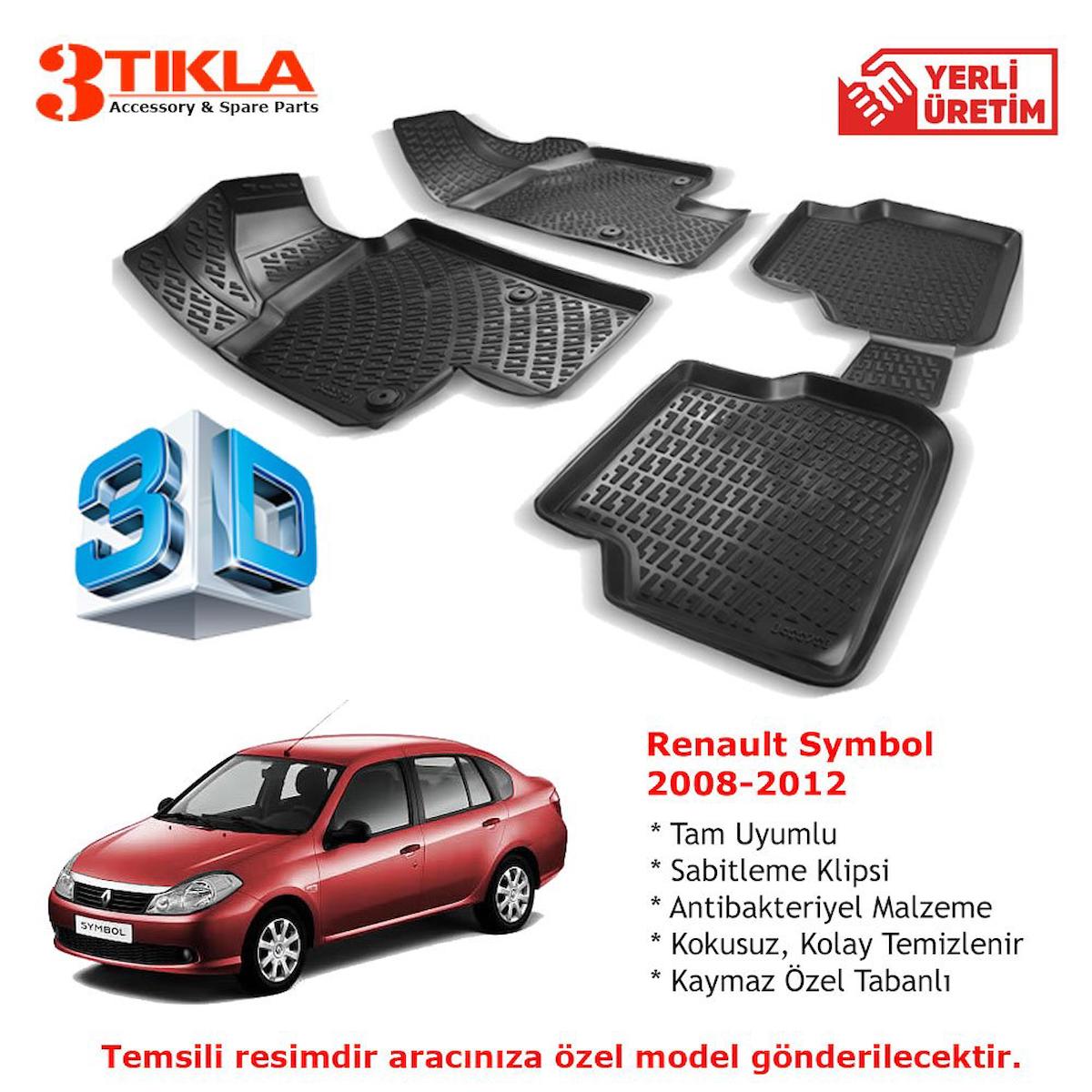 Renault Symbol 2008-2012 Premium 3D Havuzlu Paspas Seti