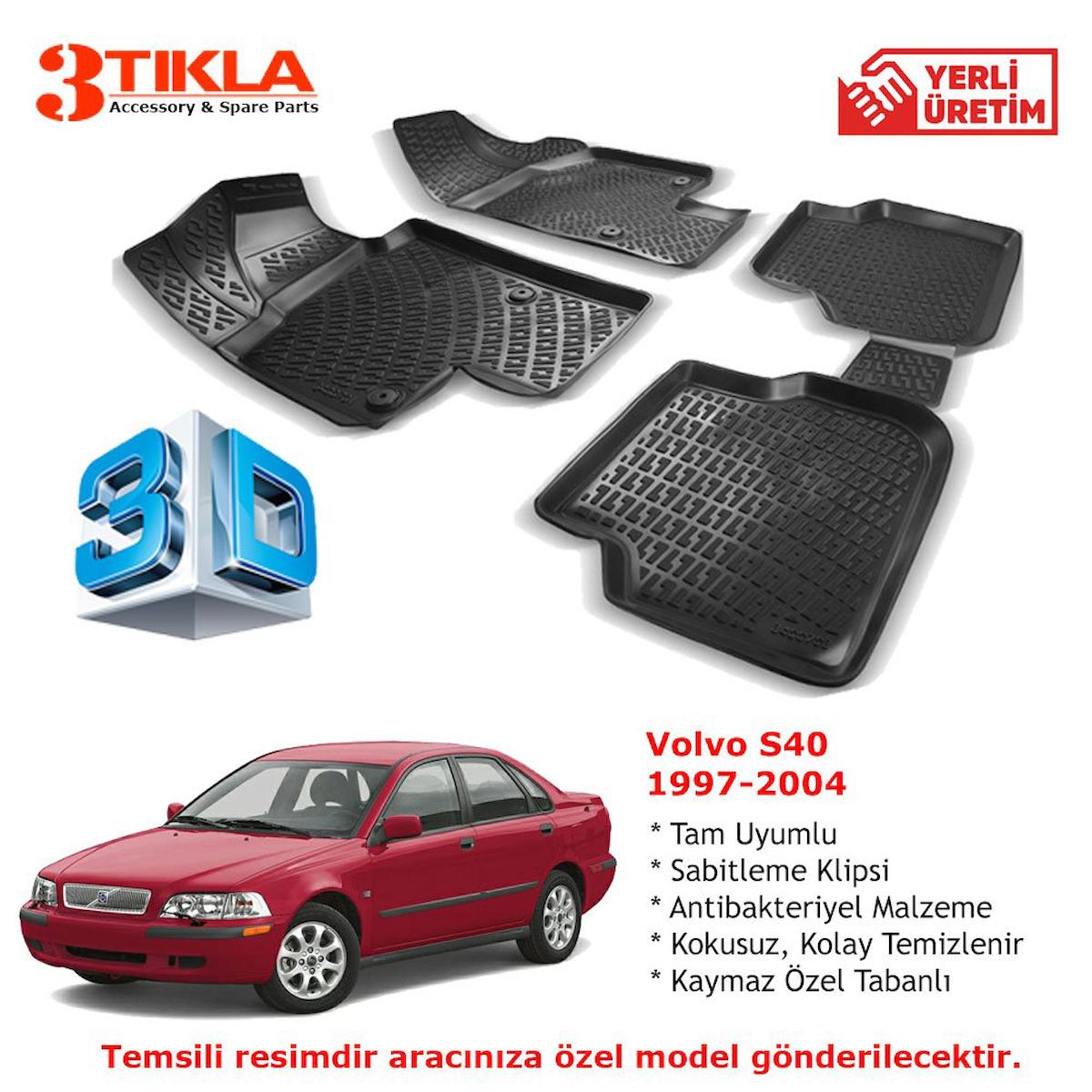 Volvo S40 1997-2004 Premium 3D Havuzlu Paspas Seti