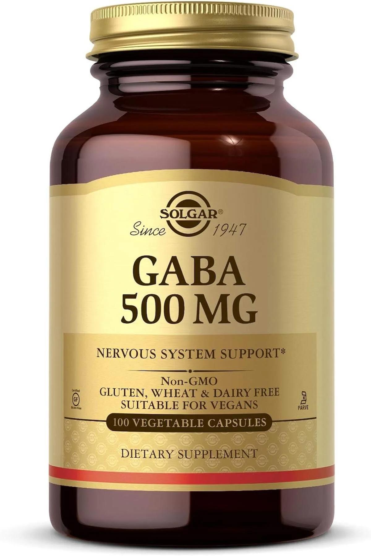 Solgar, GABA, 500 mg, 100 Vegetable Capsules