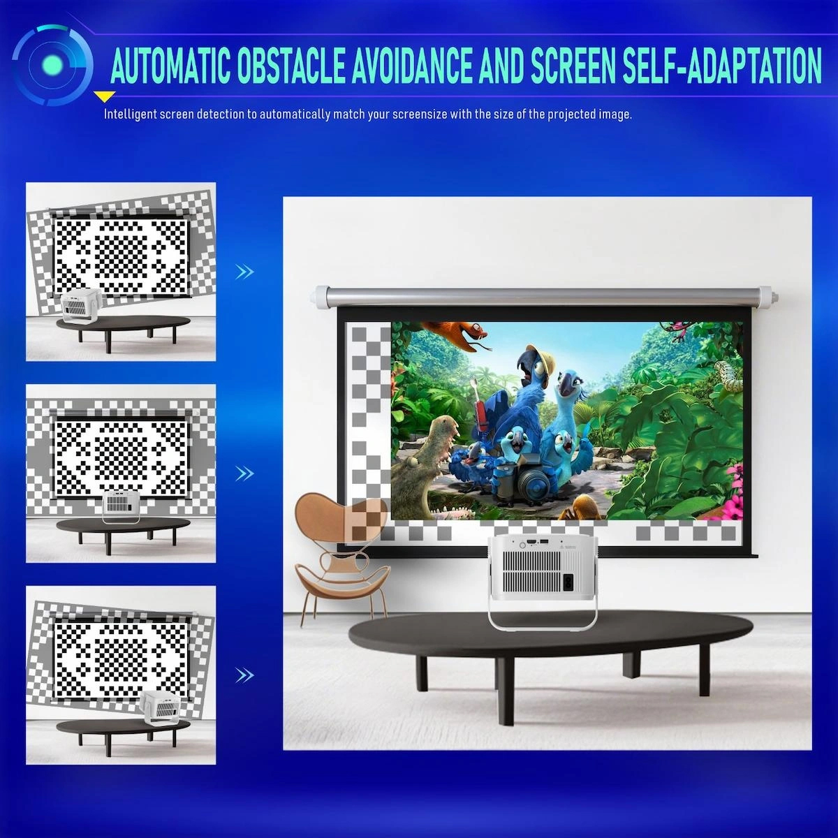 HY350MAX Android 14 Akıllı Projeksiyon Cihazı 1080P Full HD 500 ANSI Lümen WiFi 6 Bluetooth 5.4 Auto Focus Ultra Kısa Mesafe 4K/8K Destekli Mini Projeksiyon