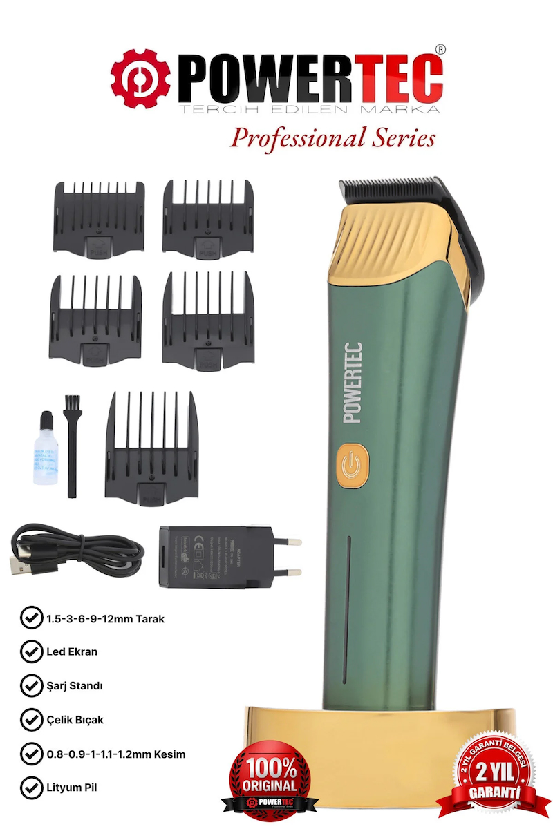 Powertec TR-9700 Profesyonel Usb Şarjlı Saç Sakal Tıraş Makinesi