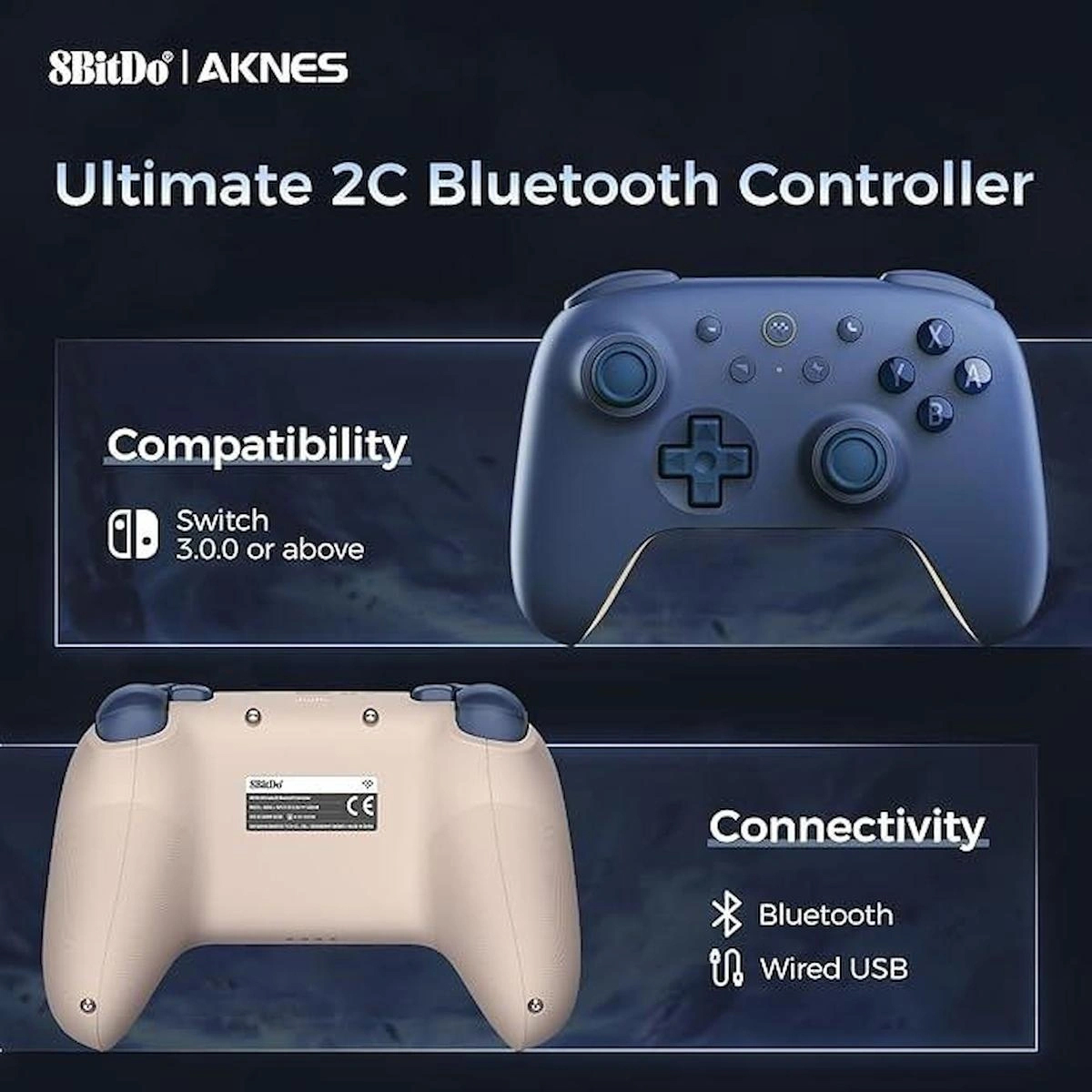 8Bitdo Nintendo Switch Ultimate 2C Bluetooth Kablosuz Controller ( Koyu Mavi )