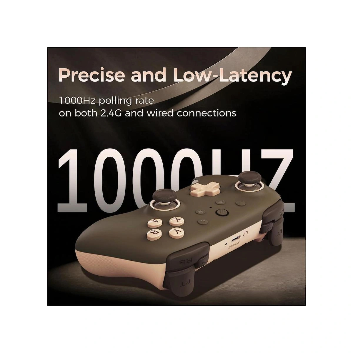 8Bitdo Ultimate 2C Kablosuz 2.4G Oyun Kolu PC Android Hall Effect Joystick Brownie Kahverengi