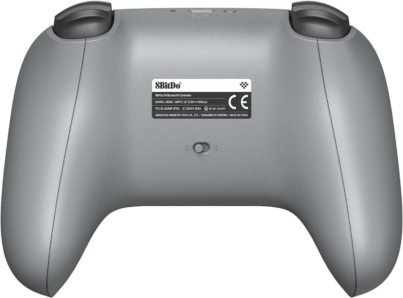 8Bitdo 64 Bluetooth Controller 3D Analog Switch, Windows, ve Android Uyumlu (Gri)