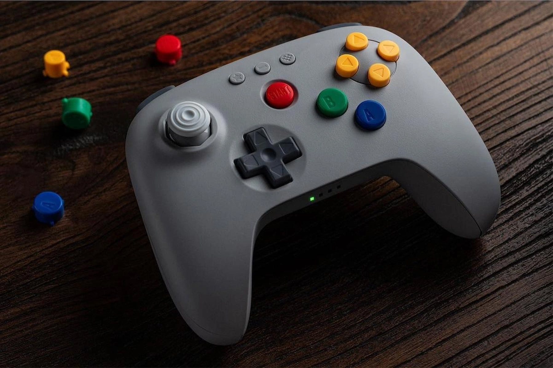 8Bitdo 64 Bluetooth Controller 3D Analog Switch, Windows, ve Android Uyumlu (Gri)