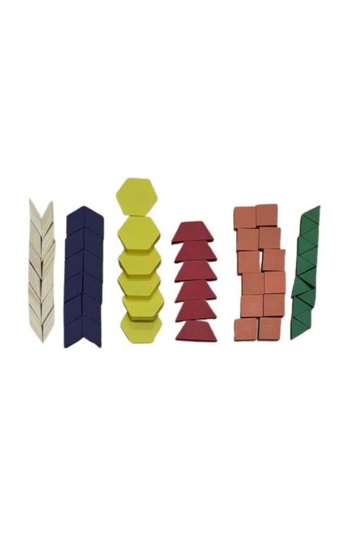 Ahşap Tangram Puzzle Blok Seti 60 Parça Hed513