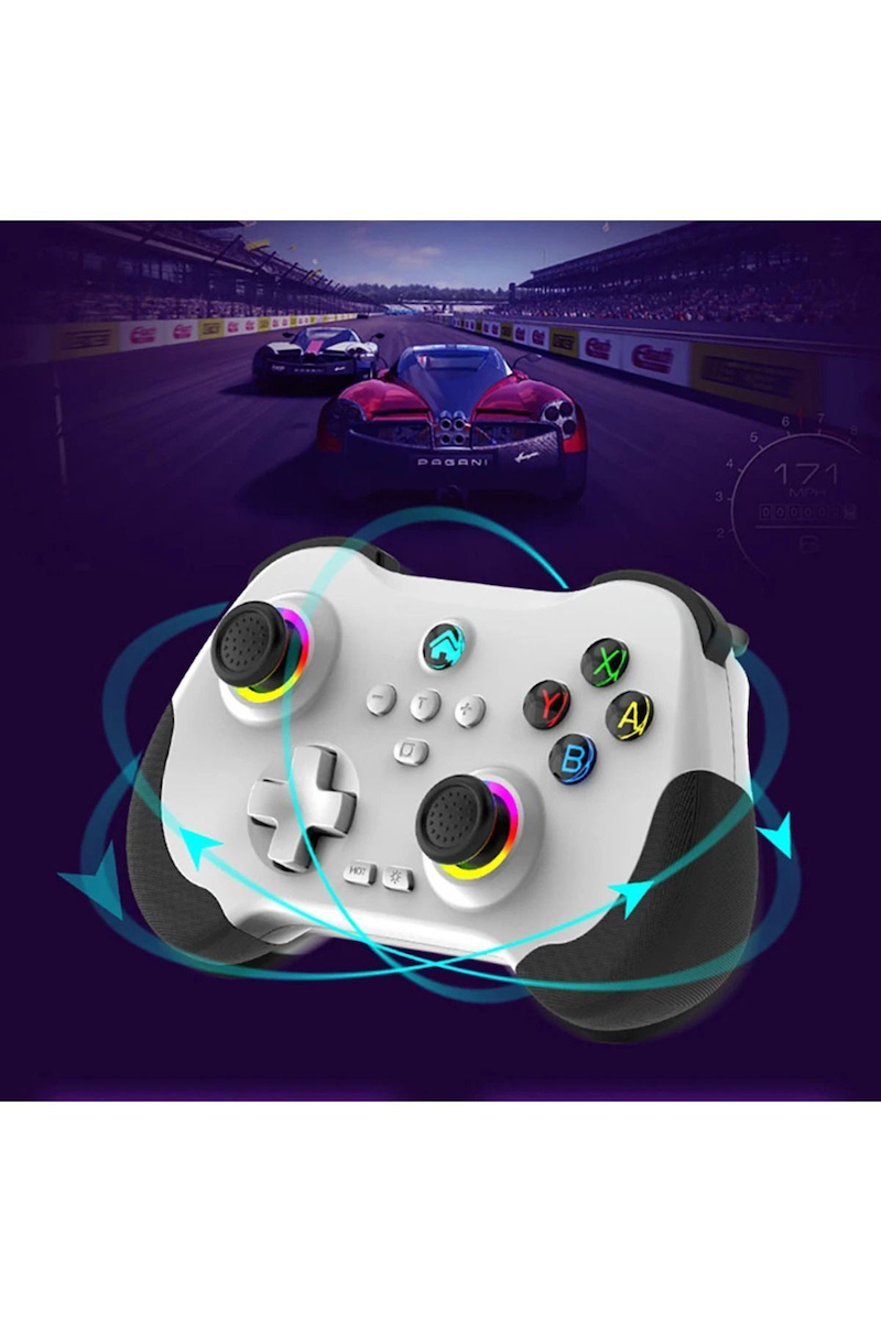Z01 PC/PS4/PS3/IOS/Switch/Android Telefon TV Tablet Titreşimli RGB Bluetooth Joystick Gamepad