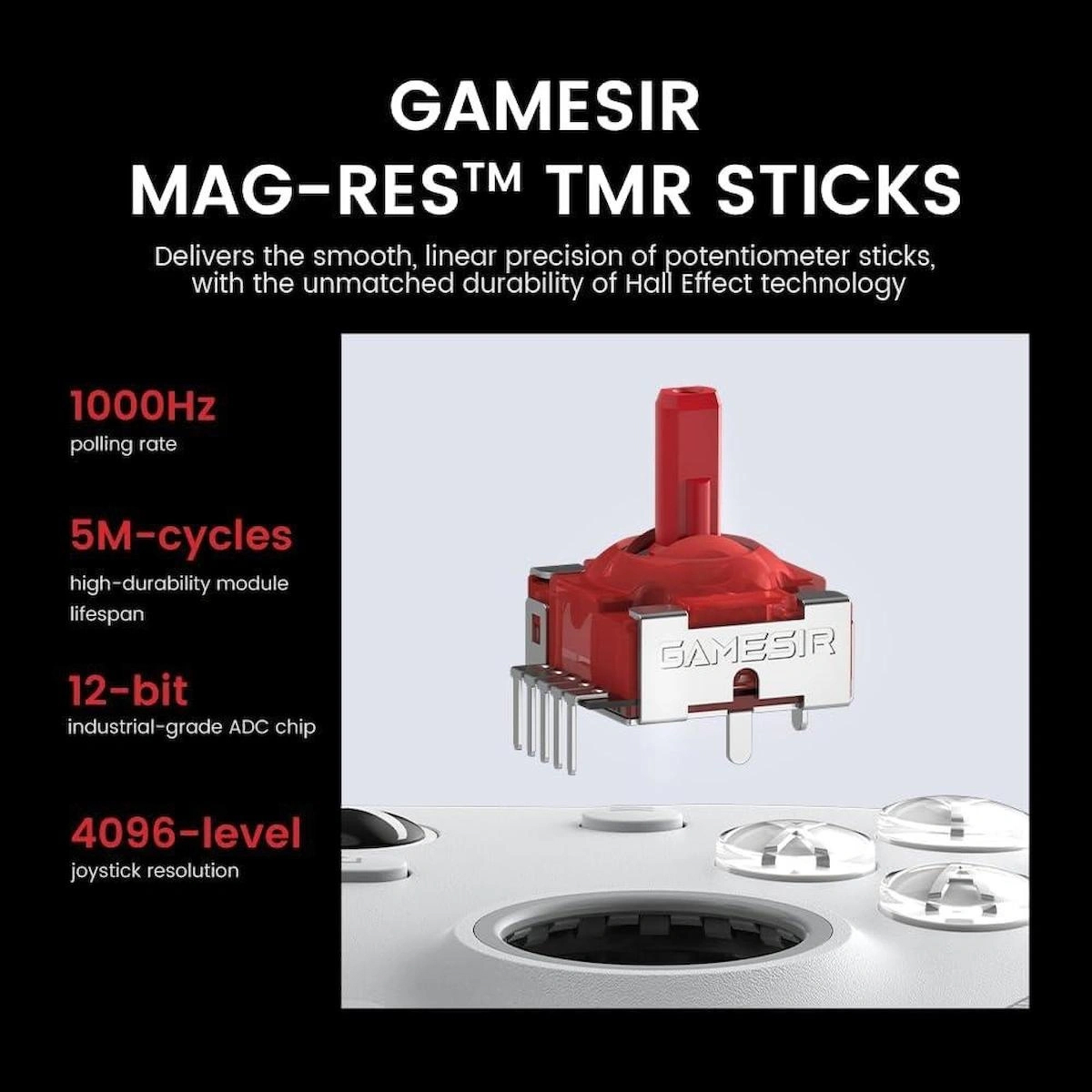 GameSir G7 Pro 3 Mod Kablolu TMR Sticks, Hall Effect Analog Controller Xbox Series X|S, Xbox One, Android ve Windows Beyaz
