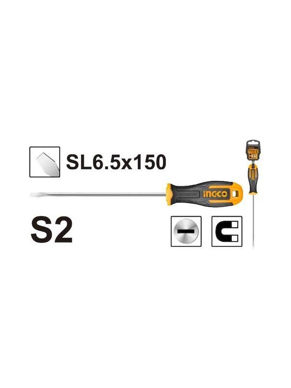 Ingco Endüstriyel Mıknatıslı Düz Tornavida HS686150