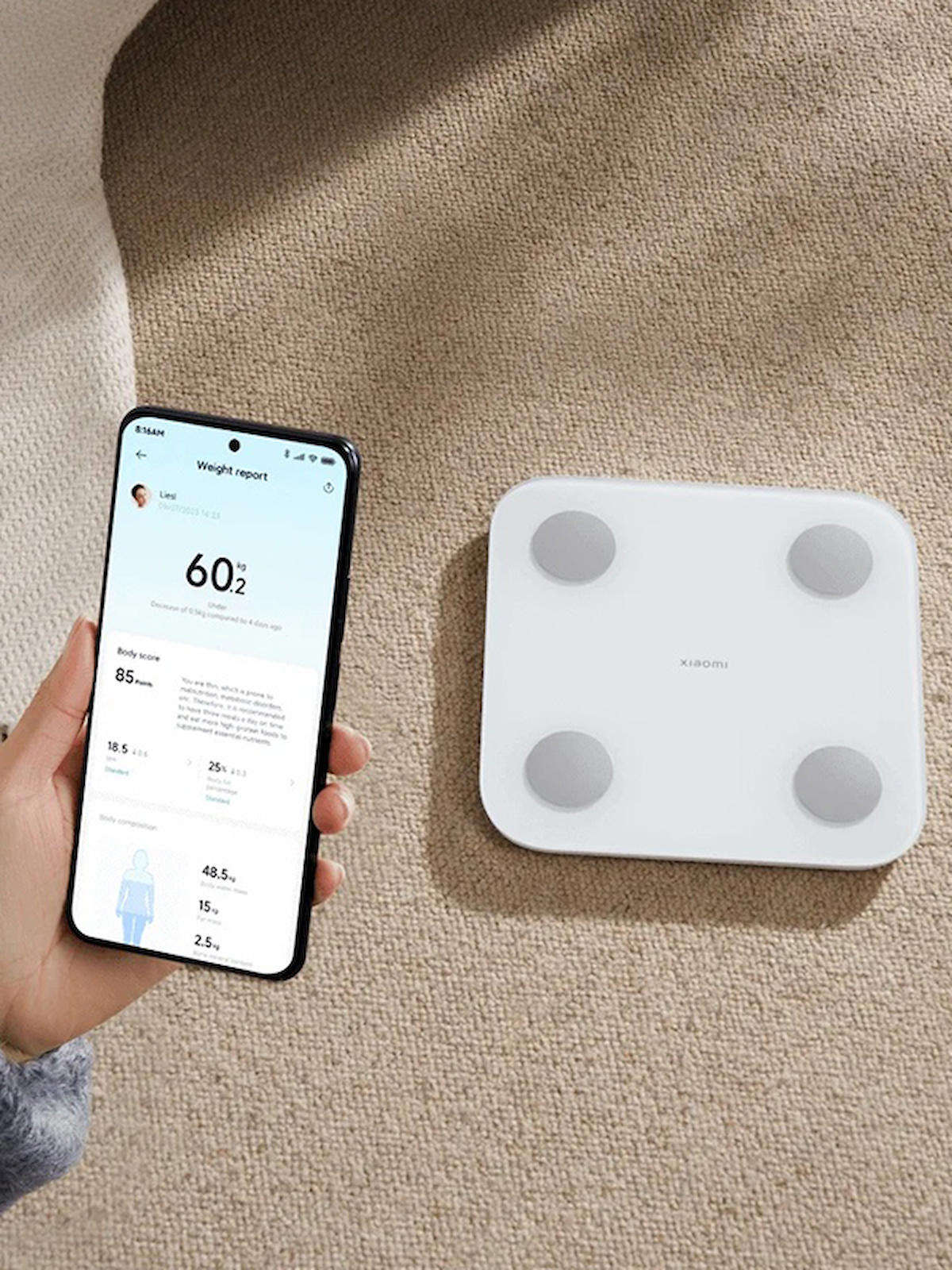 Xiaomi Mi Body Composition Scale S400 Yeni Nesil Çift Frekanslı Akıllı Bluetooth Baskül