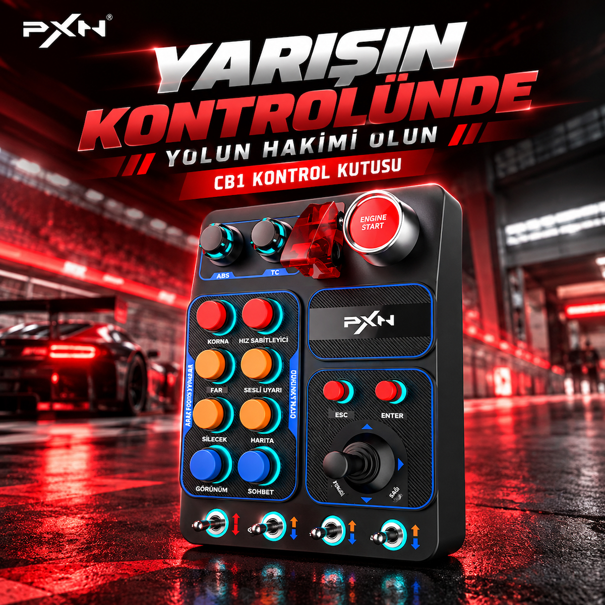 PXN CB1 Simülasyon Oyunlar için Çok İşlevli Kontrol Düğme Kutusu