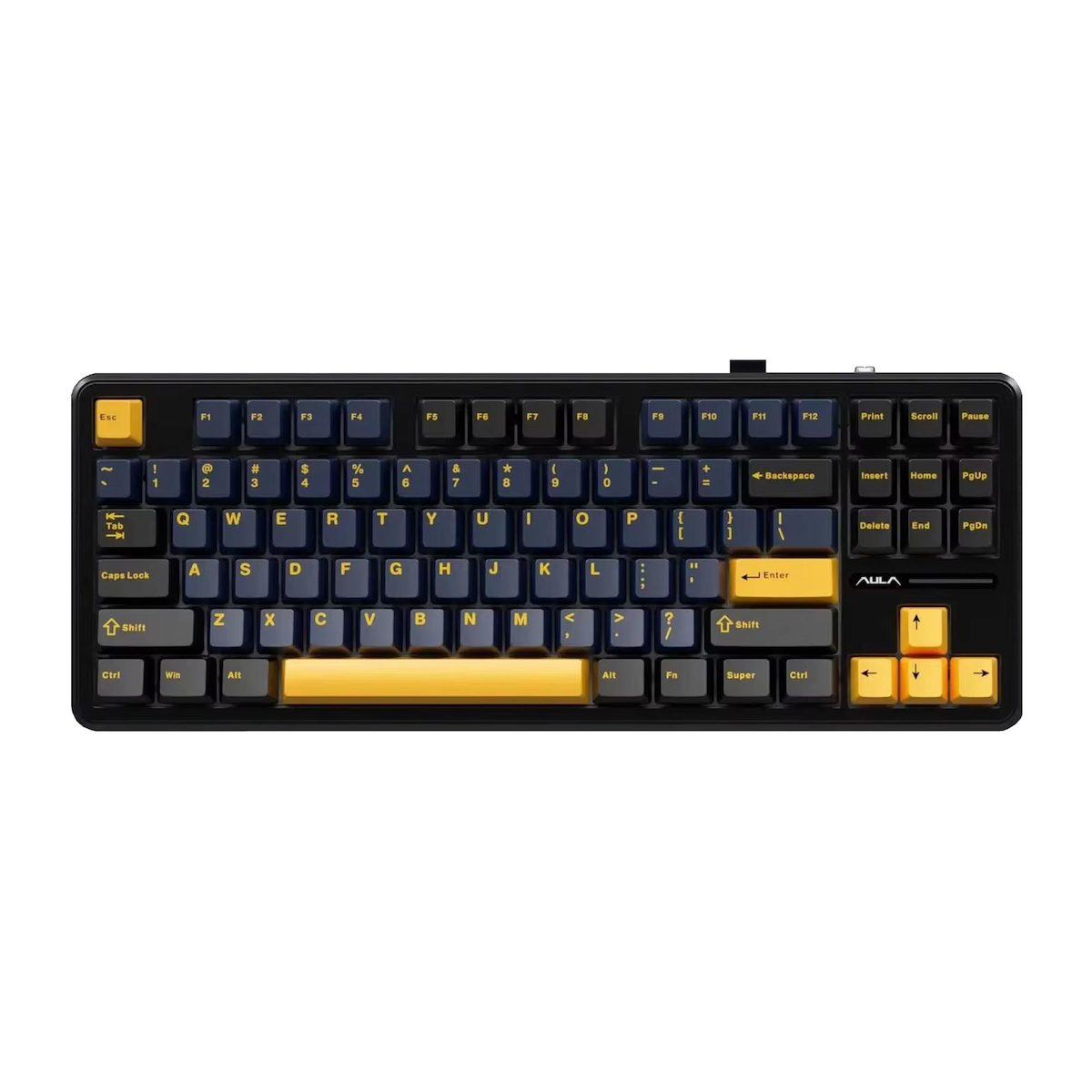 Aula F87 Mekanik RGB TKL GrayWood V3 Switch Kablosuz Makrolu Hot Swap Klavye Siyah