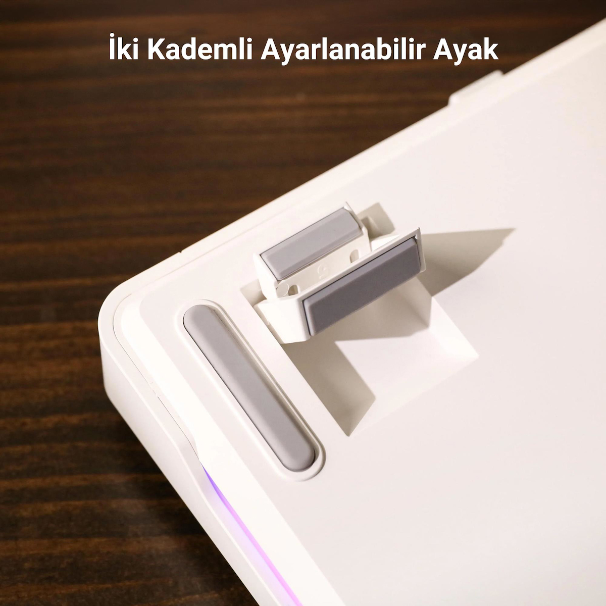 Aula F87 Mekanik RGB TKL GrayWood V3 Switch Kablosuz Makrolu Hot Swap Klavye Siyah
