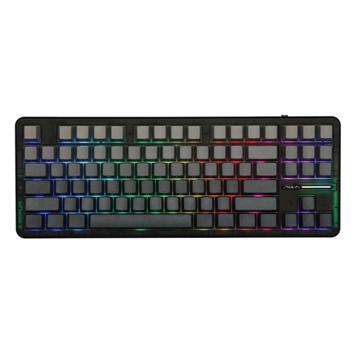 AULA F87 Pro Black Gray Side Printed LEOBOG Greywood V4 Switch RGB Kablosuz Hotswap Mekanik Gaming Klavye