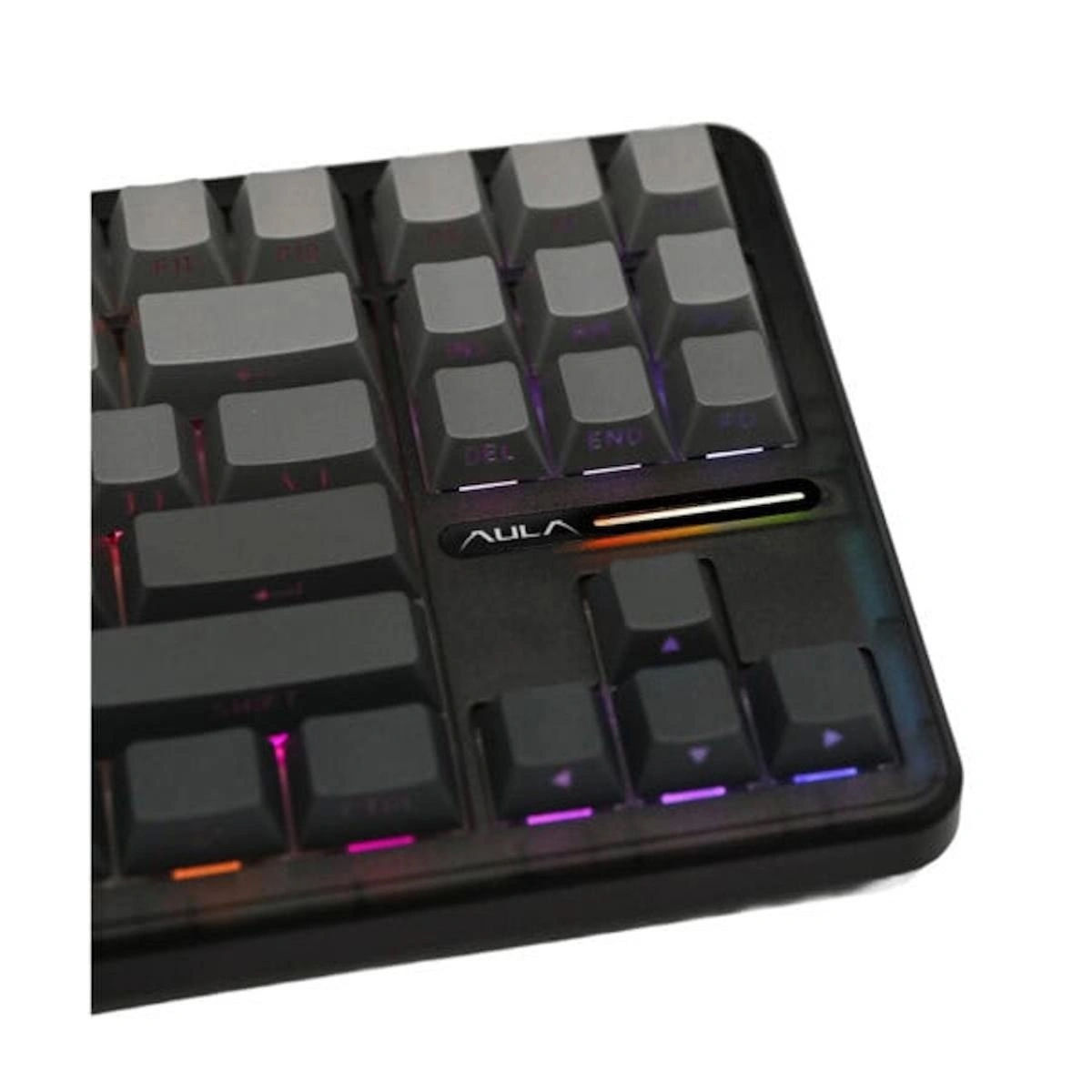AULA F87 Pro Black Gray Side Printed LEOBOG Greywood V4 Switch RGB Kablosuz Hotswap Mekanik Gaming Klavye