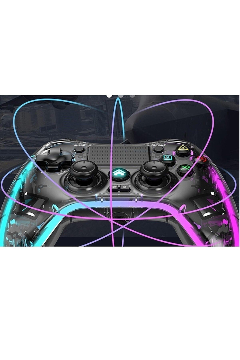 Ps-p05 Rgb Led Işıklı Ps4-ps3-tv-ıos-pc Uyumlu Kablosuz Joystick Gamepad Oyun Kolu