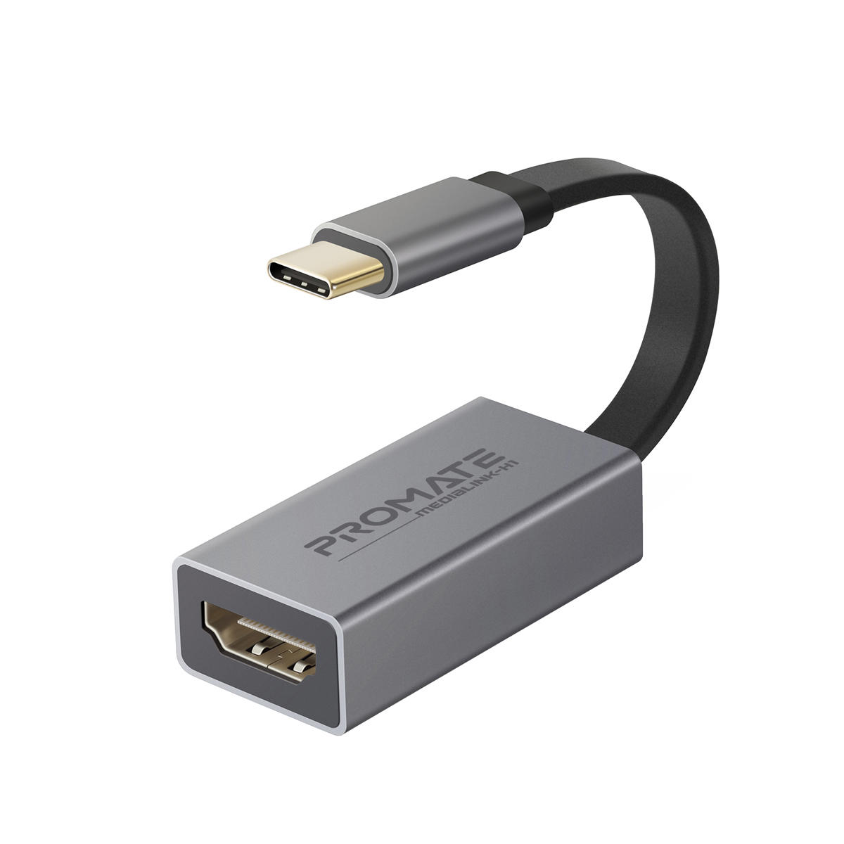 Promate MediaLink-H1 Yüksek Çözünürlüklü 4K@30Hz Type-C To HDMI Adaptör Dönüştürücü