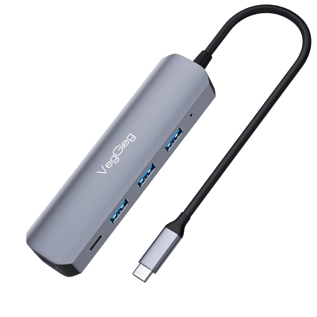 VegGieg Type-C to HDMI Type-C PD 2*USB 2.0 + USB 3.0 Çoklayıcı Dönüştürücü Hub