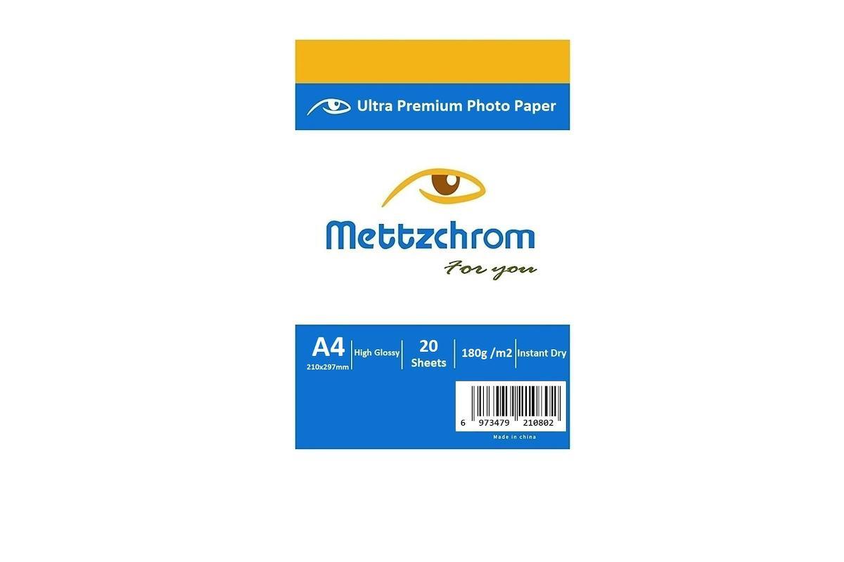 Mettzchrom A4 Parlak Fotoğraf Kağıdı 20 Sayfa 180 gr 20x30 cm