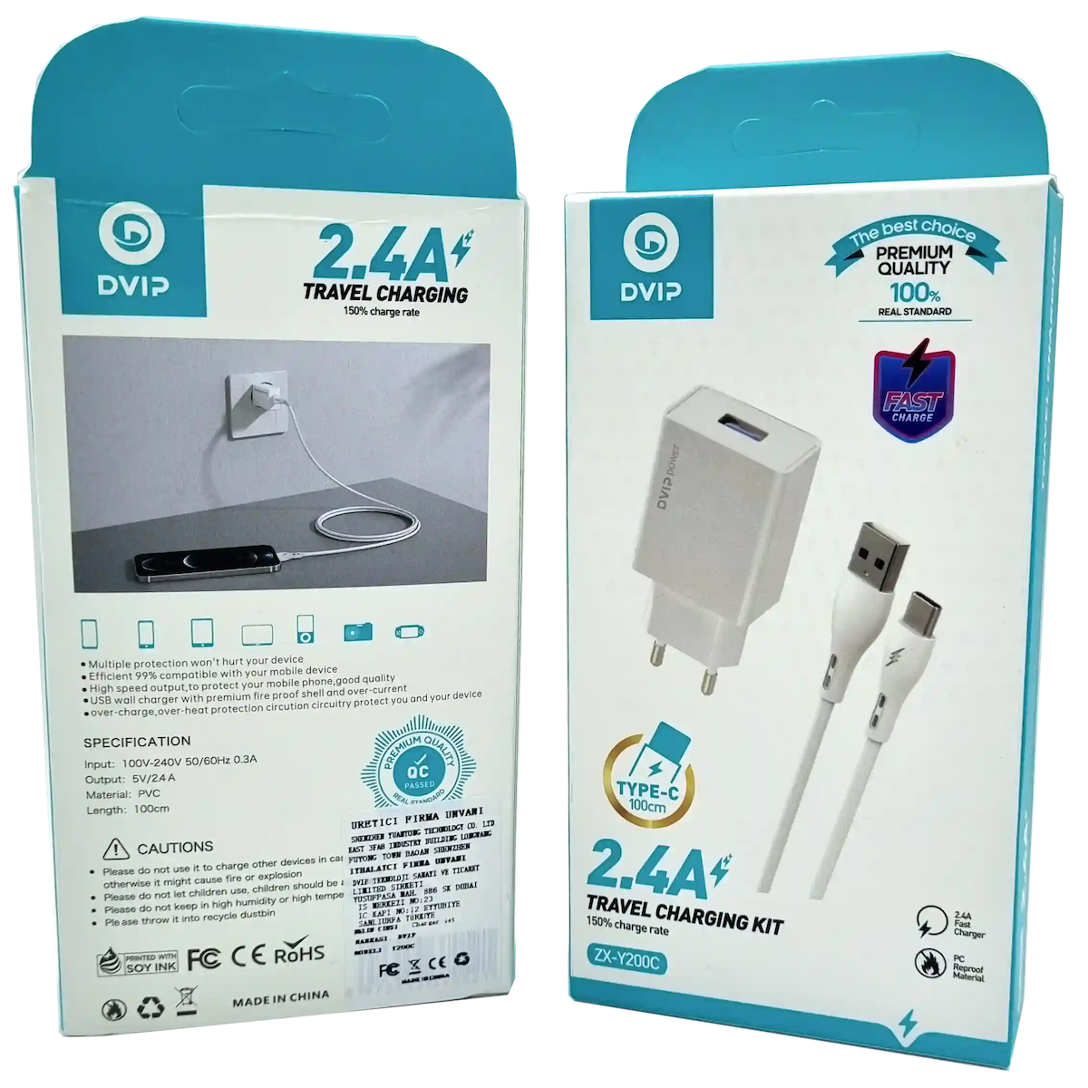 2.4A TYPE-C Usb Şarj Aleti Dvıp ZX-Y200C