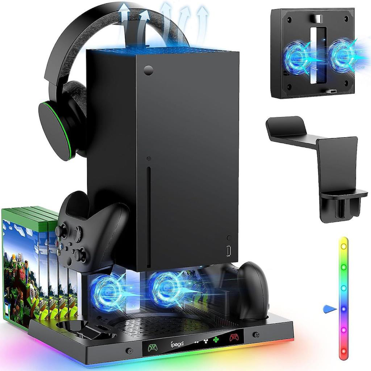 Xbox Series X Fanlı Stand – RGBli Xbox Şarj İstasyonu Oyun Ve Konsol Standı