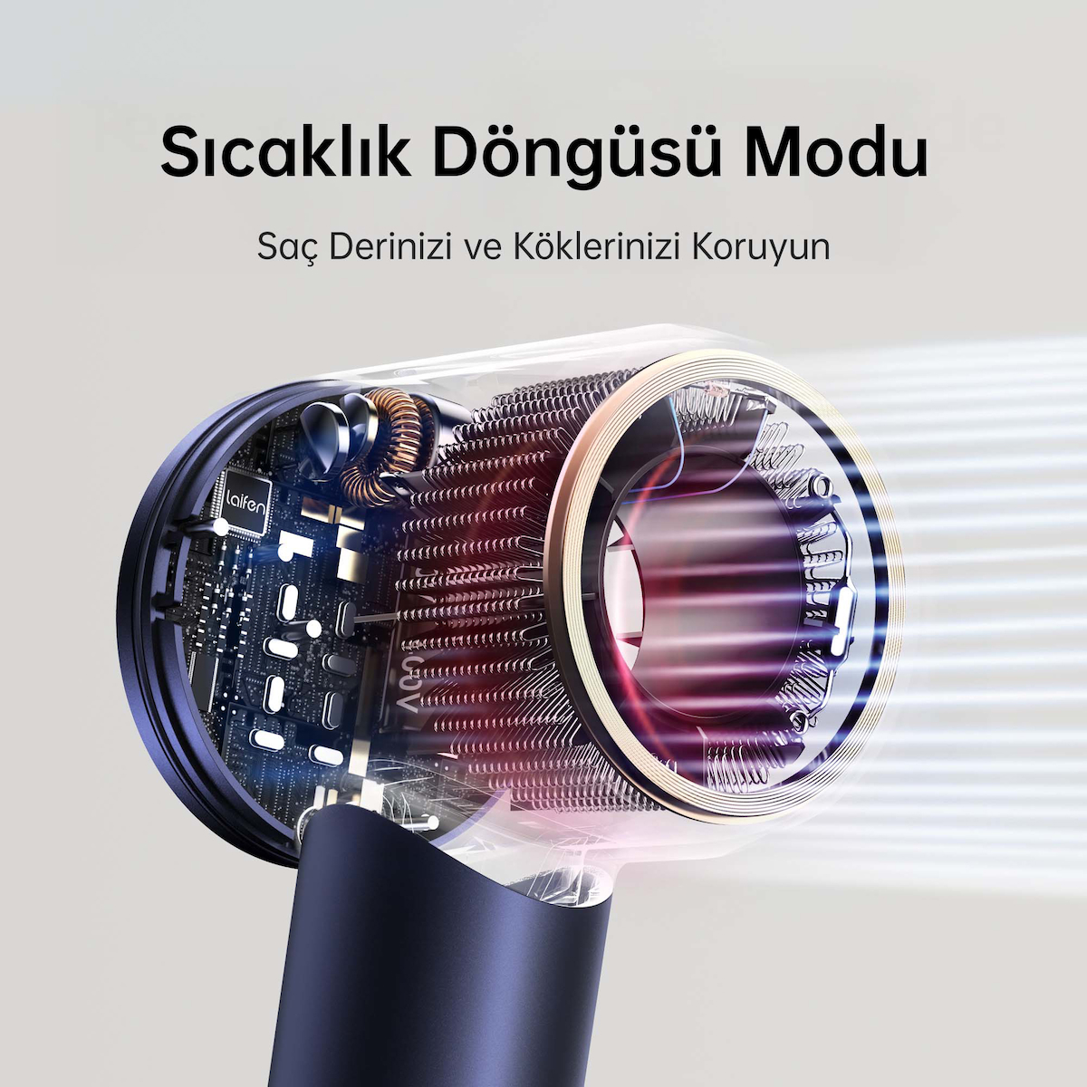 Laifen Swift Premium Saç Kurutma Makinesi-Golden Blue (Laifen Türkiye Garantili)
