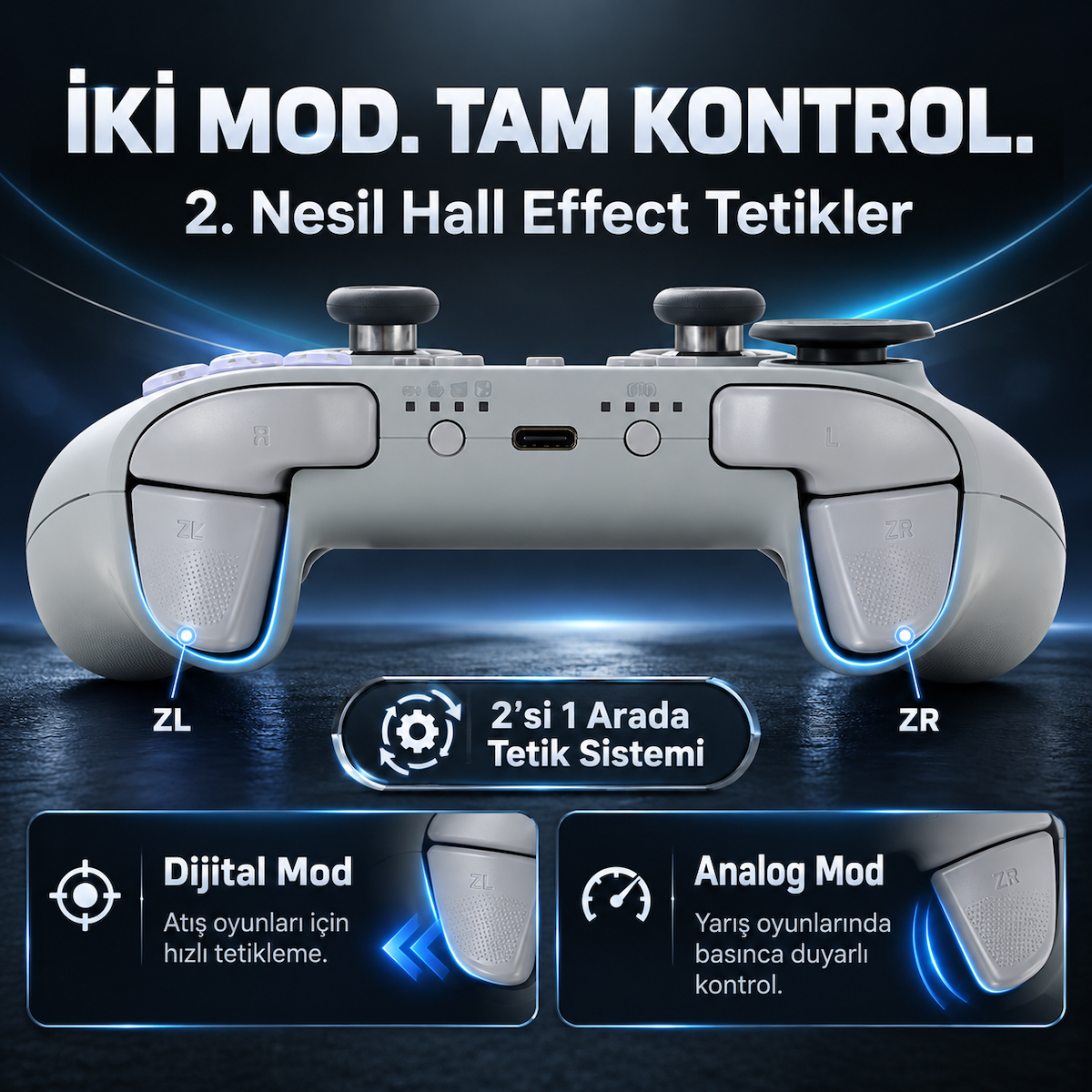 GuliKit TT Max Retro Hall Effect Destekli TMR Manyetik Joystick Kablosuz Gamepad (NS69)