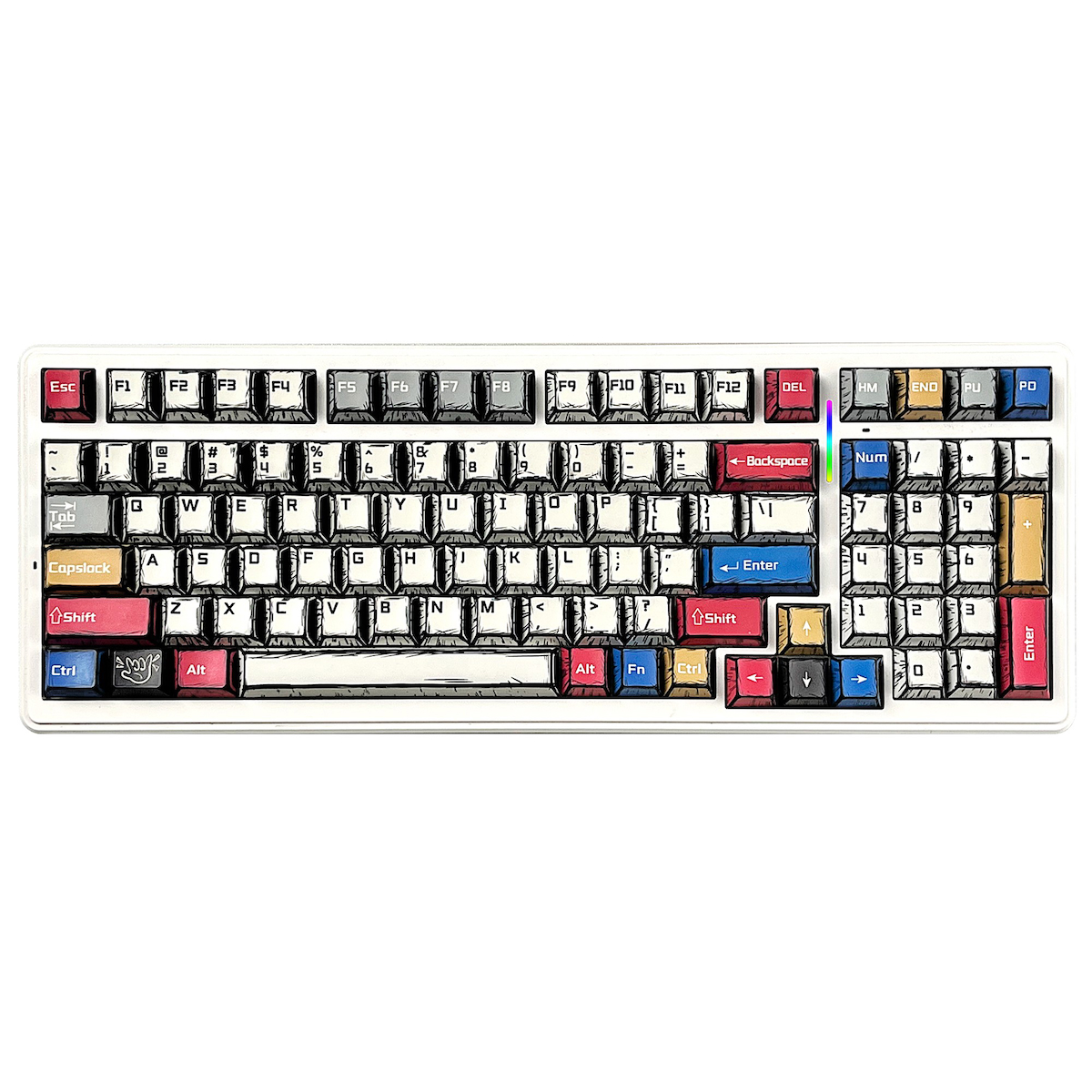 Aula F99 3 Modlu RGB Hot Swap Mekanik Linear GrayWood V3 Switch Kablosuz Makrolu Klavye Comic