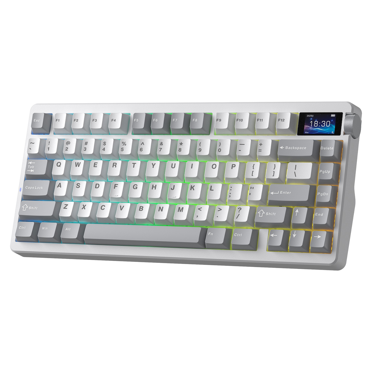 Aula Nova75 Mekanik RGB Klavye TKL Star Vector Switch Tri Mode Kablosuz Makrolu Hot Swap Gaming Oyuncu Klavyesi Gri